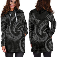 New Zealand Maori Mangopare Women Hoodie Dress Polynesian - Black - Polynesian Pride