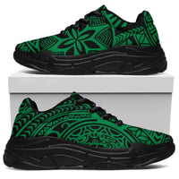 Polynesian Hawaiian Style Tribal Tattoo Green Chunky Sneakers - Polynesian Pride