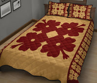 Hawaiian Quilt Pattern Petal Heart Quilt Bed Set - Polynesian Pride