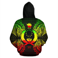 Pohnpei Polynesian All Over Zip up Hoodie Map Reggae - Polynesian Pride