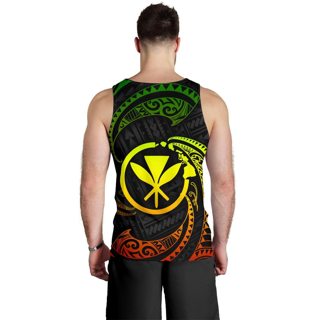Polynesian Hawaii Custom Personalised Men's Tank Top - Reggae Tribal Wave - Polynesian Pride