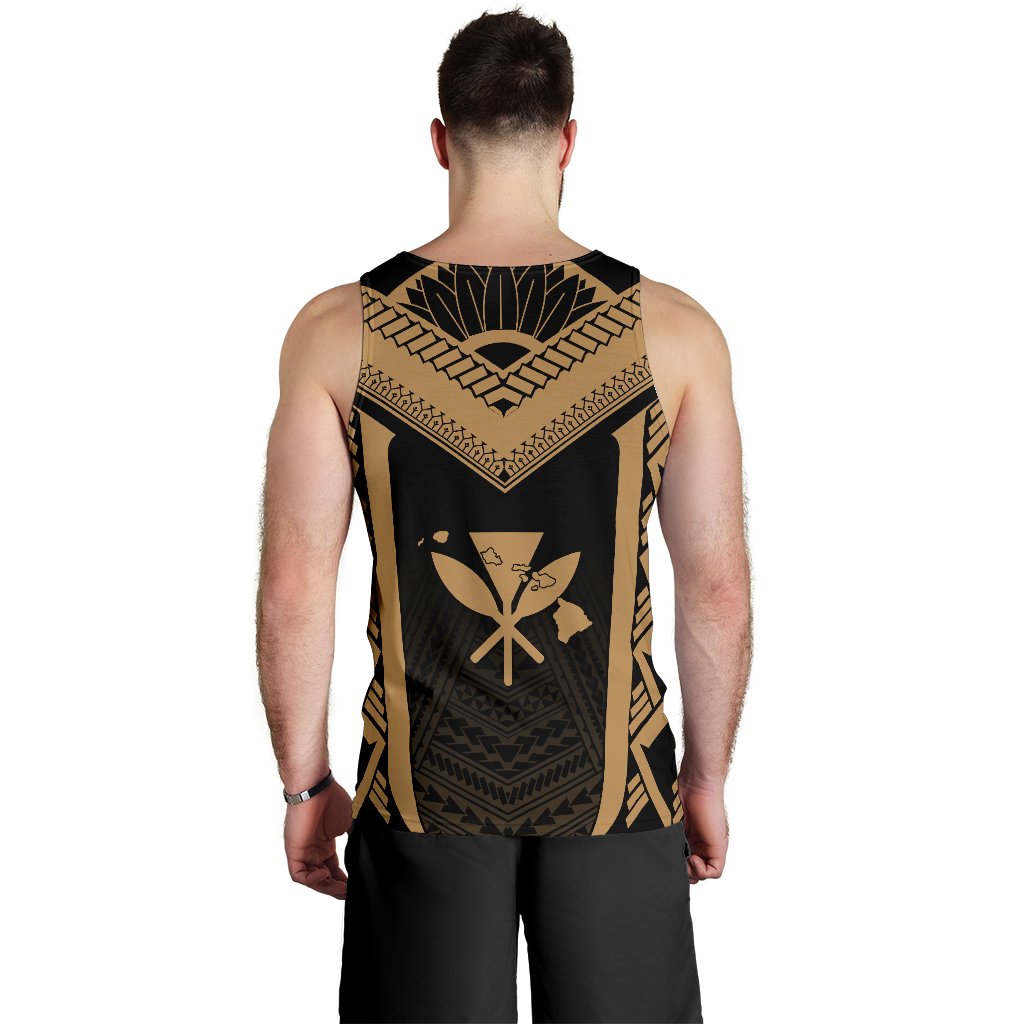 Hawaii Kanaka Polynesian Men's Tank Top Active Gold - Polynesian Pride