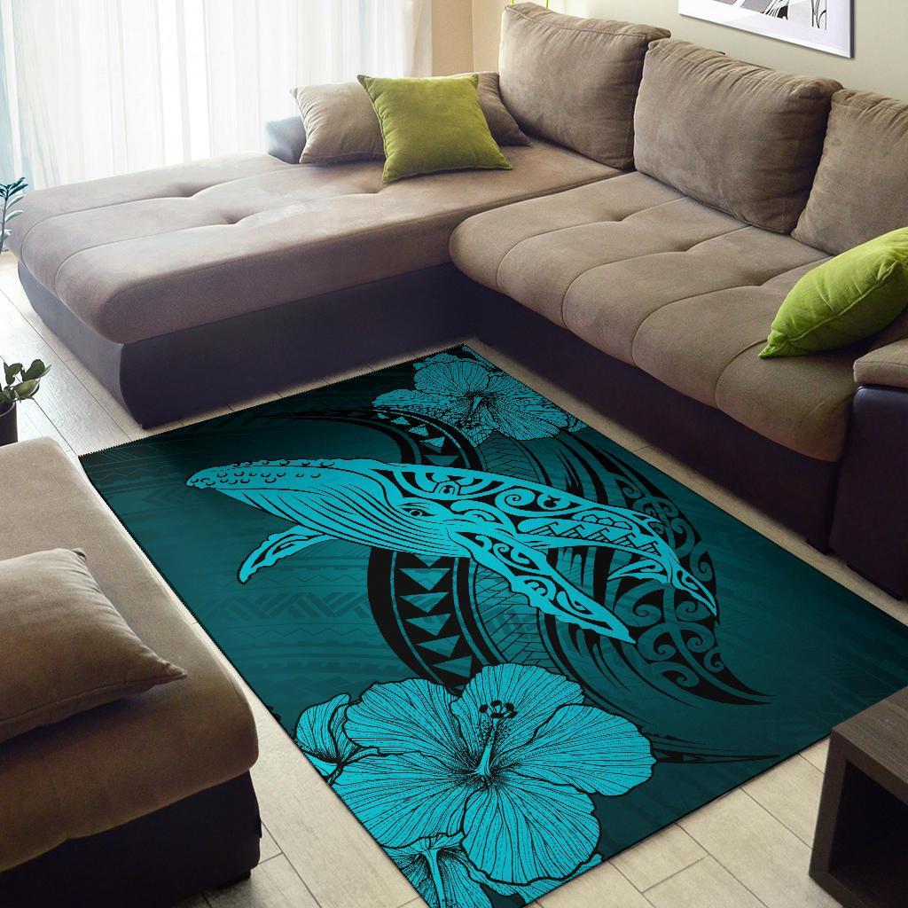 Hawaii Polynesia Whale Hibiscus - Turquoise - Polynesian Pride