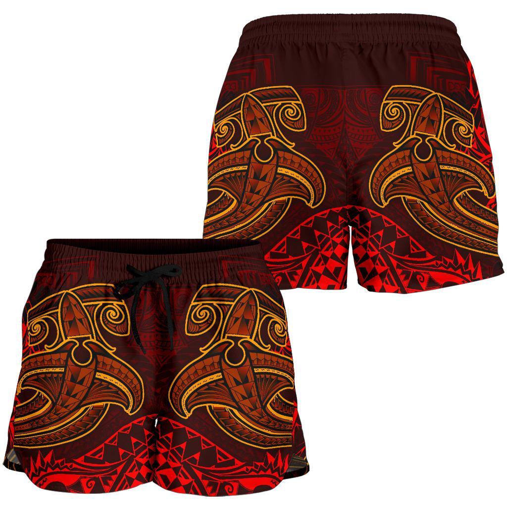 Polynesian Women's Shorts - Red Shark Polynesian Tattoo - Polynesian Pride