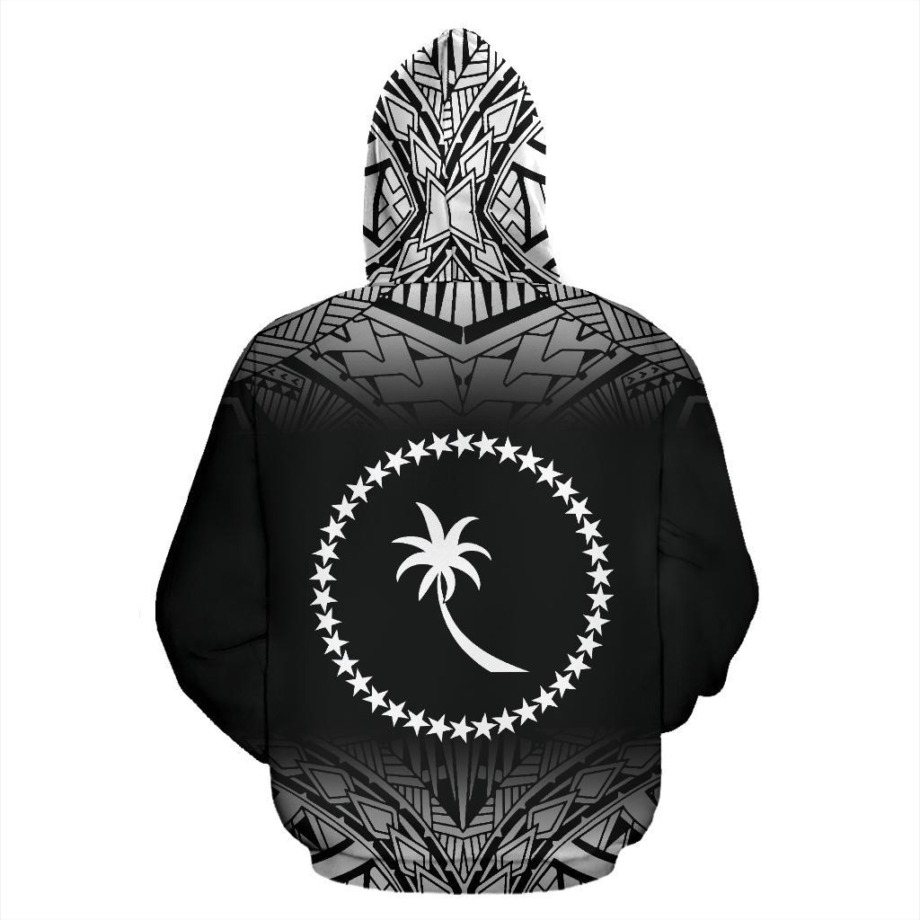 Chuuk All Over Hoodie Black Fog Style - Polynesian Pride