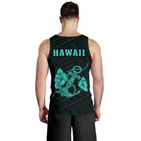 Hawaii Kakau Polynesian Anchor Men's Tank Top - Turquoise - Polynesian Pride