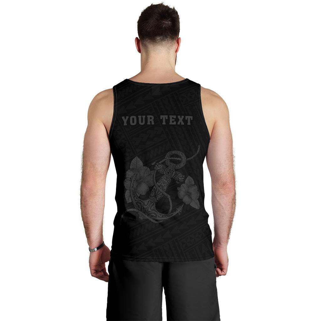 Hawaii Kakau Polynesian Anchor Personalized Men's Tank Top - Grey - Polynesian Pride
