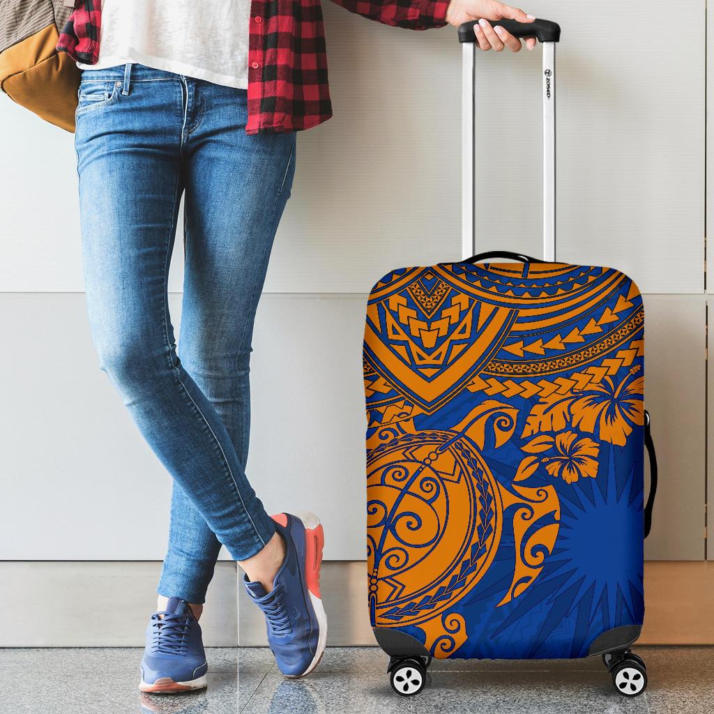Marshall Islands Polynesian Luggage Covers - Blue Turtle - Polynesian Pride