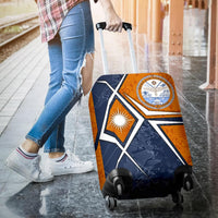Marshall Islands Luggage Cover - Marshall Islands Flag with Polynesian Patterns - Polynesian Pride