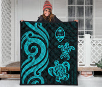 Guam Polynesian Premium Quilt - Turquoise Tentacle Turtle - Polynesian Pride