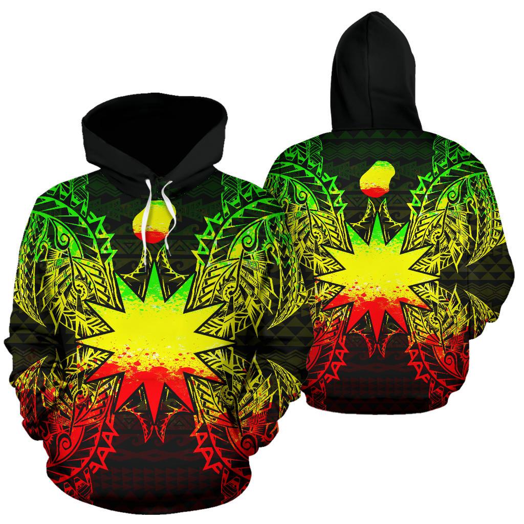 Nauru Polynesian ll Over Hoodie Map Reggae Unisex Reggae - Polynesian Pride