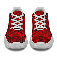 Polynesian Symmetry Red Chunky Sneakers - Polynesian Pride