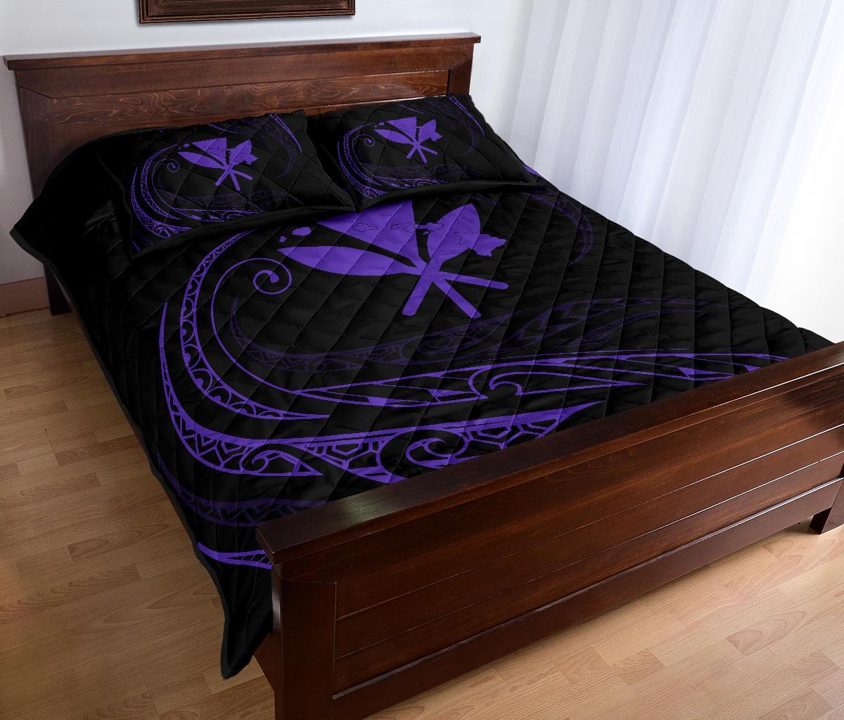 Kanaka Quilt Bed Set - Purple - Frida Style - Polynesian Pride