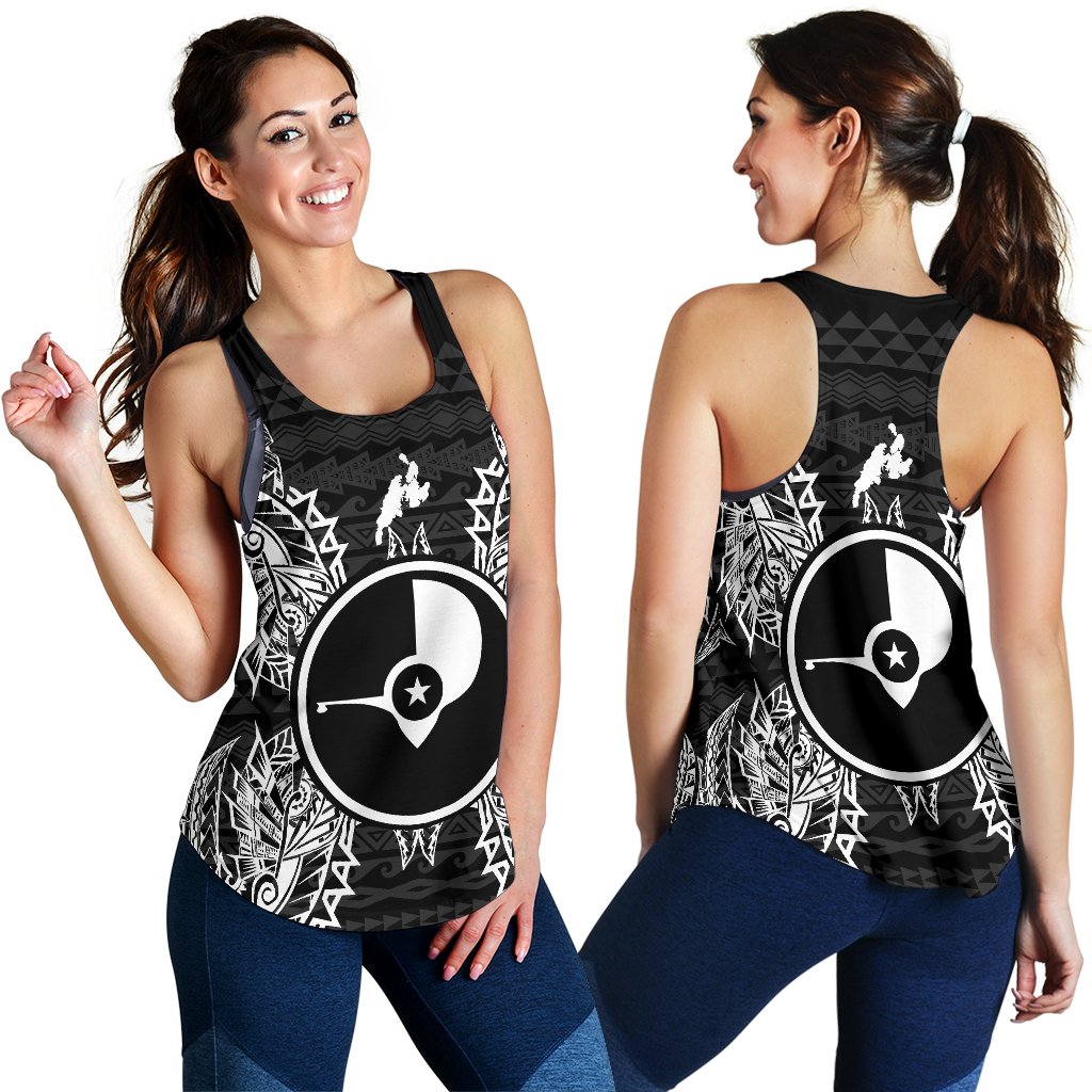 Yap Polynesian Women Tank Top Map Black - Polynesian Pride