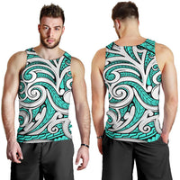 Polynesian Maori Ethnic Ornament Turquoise Hawaii Men's Tank Top - Polynesian Pride