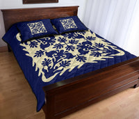 Hawaiian Quilt Bed Set Royal Pattern - Blue - Polynesian Pride