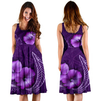 Hawaii Midi Dress - Hibiscus Purple - Polynesian Pride