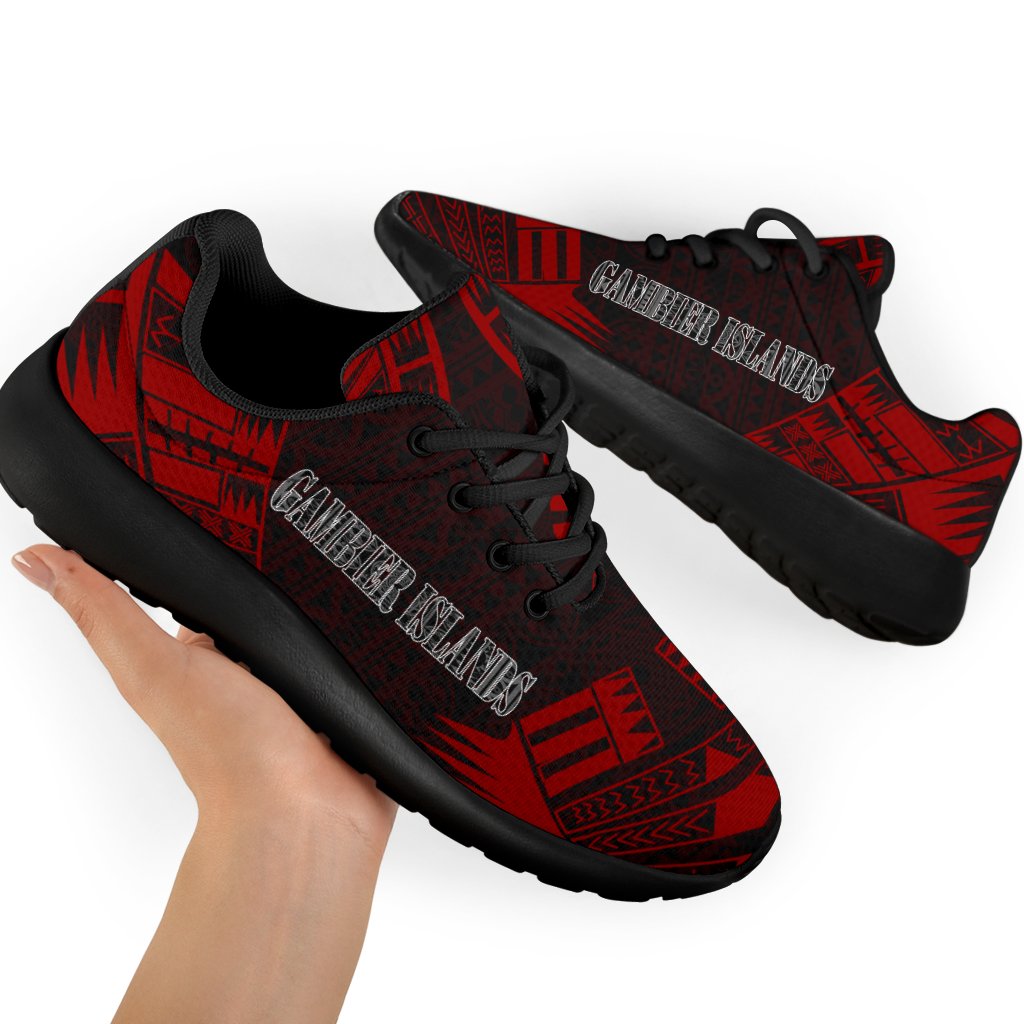 Gambier Islands Sport Sneakers - Polynesian Tattoo Red - Polynesian Pride