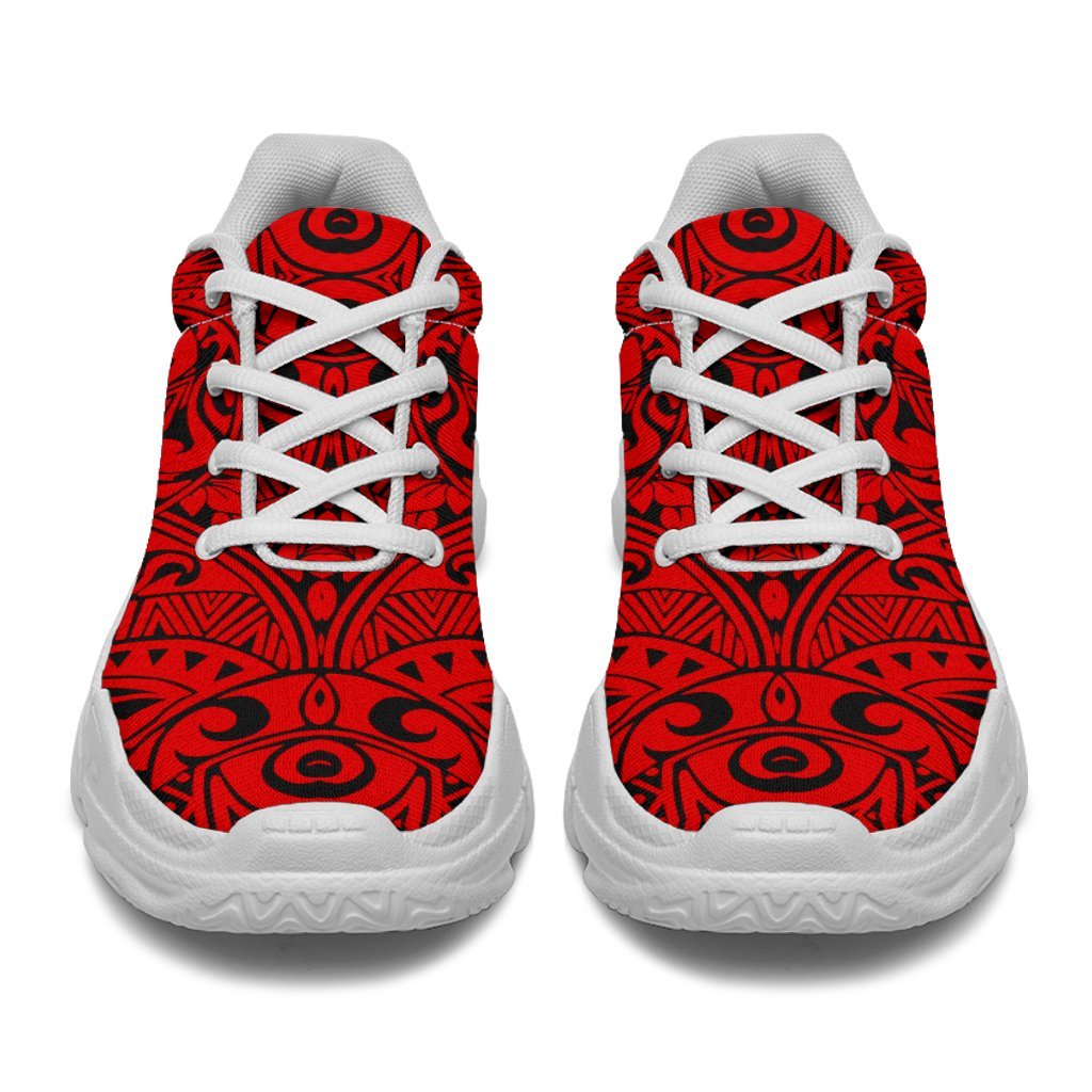 Polynesian Culture Red Chunky Sneakers - Polynesian Pride