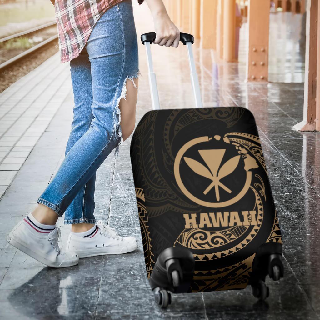 Hawaii Polynesian Luggage Covers - Gold Tribal Wave - Polynesian Pride