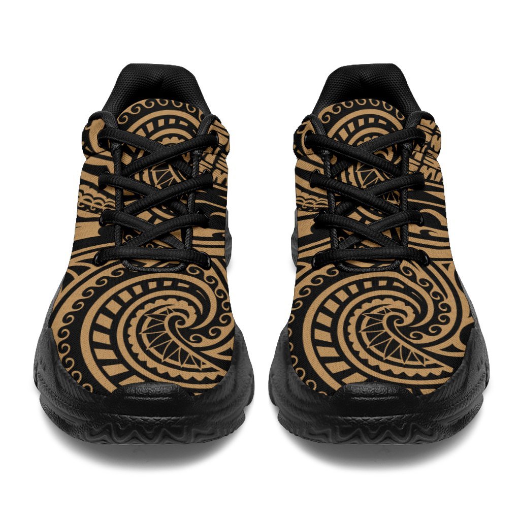 Polynesian Maori Lauhala Gold Chunky Sneakers - Polynesian Pride
