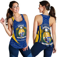 Nauru Polynesian Racerback Tank (Women) - Nauru Spirit (Blue) - Polynesian Pride