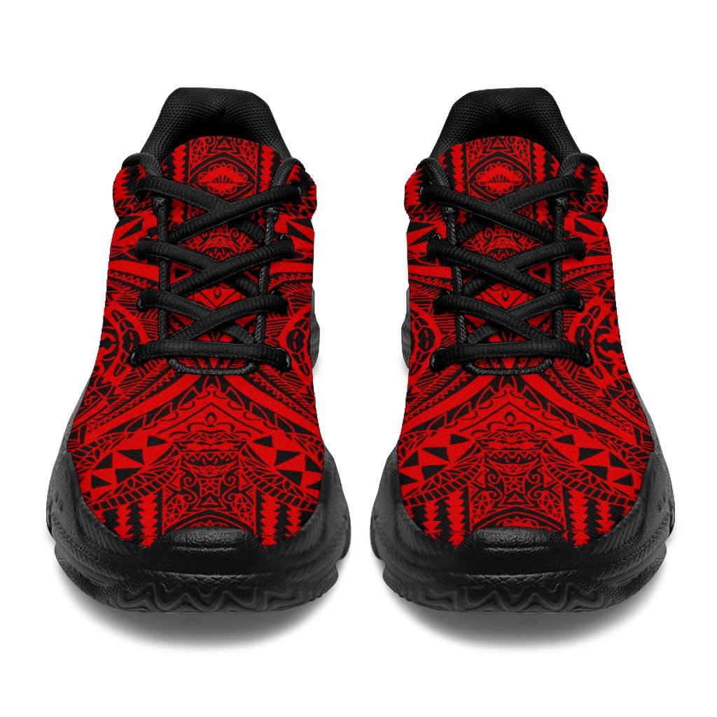 Polynesian Symmetry Red Chunky Sneakers - Polynesian Pride