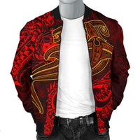 Samoa Men's Bomber Jacket - Red Shark Polynesian Tattoo - Polynesian Pride
