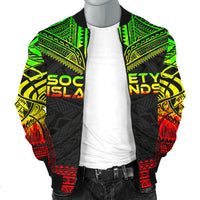 Society Islands Polynesian Chief Men's Bomber Jacket - Reggae Version - Polynesian Pride