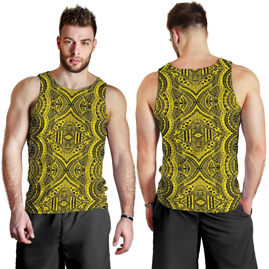 Polynesian Symmetry Yellow Hawaii Men's Tank Top - Polynesian Pride