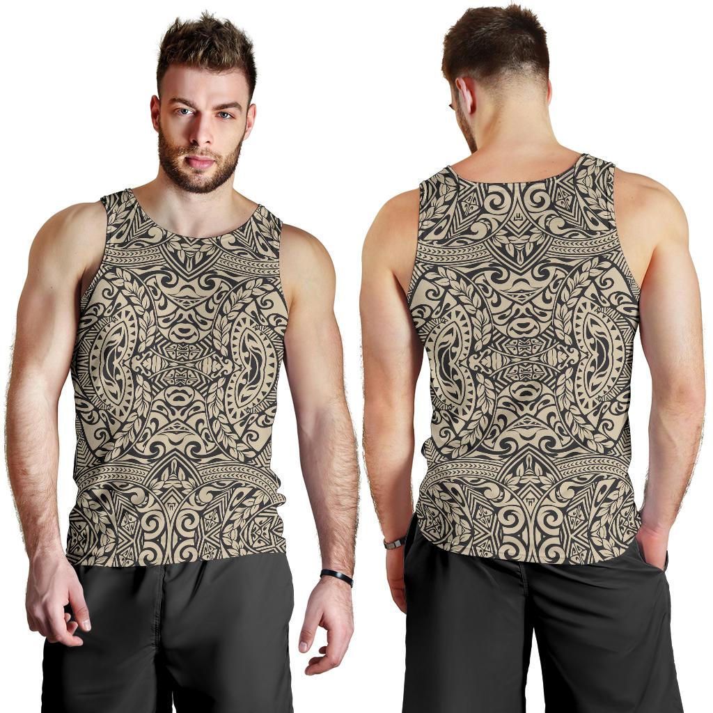 Polynesian Men's Tank Top Royal White - Polynesian Pride