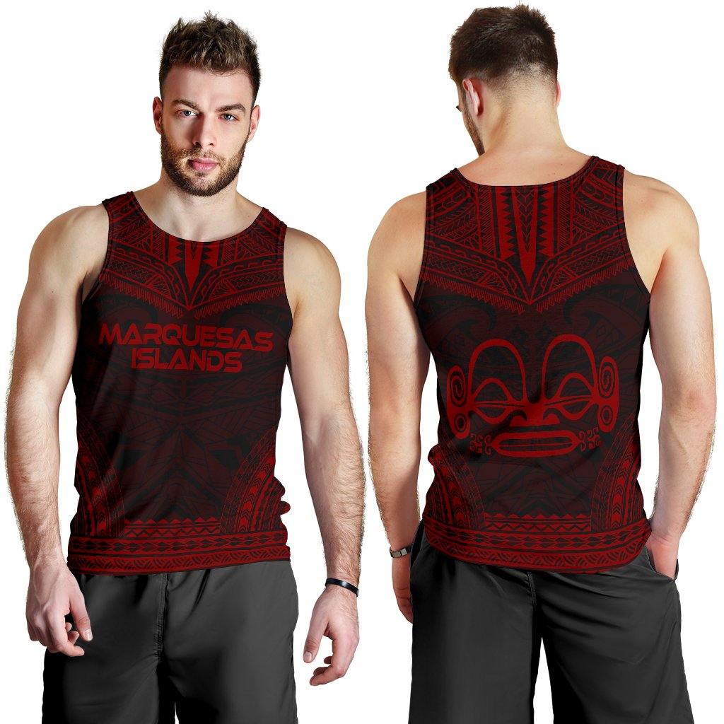 Marquesas Islands Men's Tank Top - Polynesian Chief Red Version - Polynesian Pride
