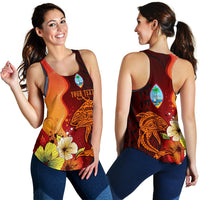 Guam Custom Personalised Women's Racerback Tank - Tribal Tuna Fish - Polynesian Pride