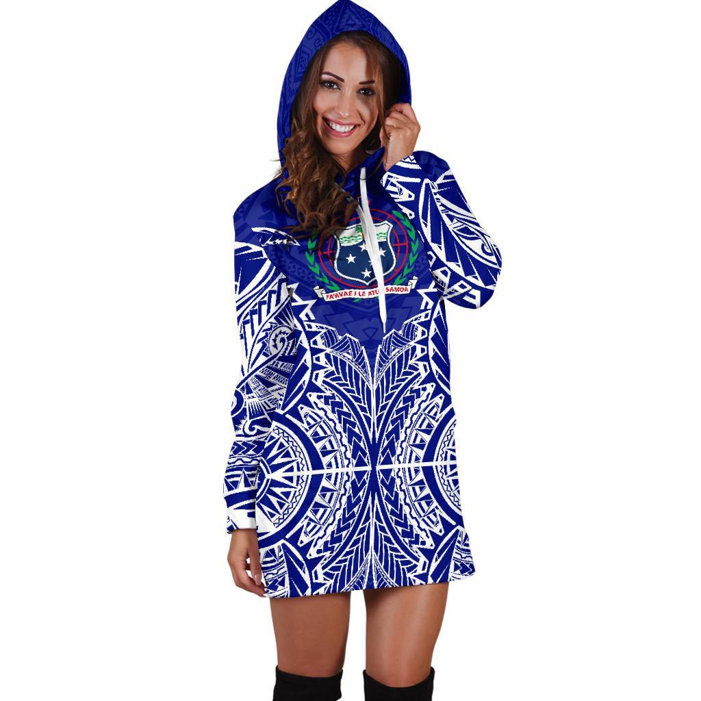 Samoa Hoodie Dress - Samoa Coat Of Arms Premium - Polynesian Pride
