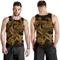 Polynesian Hawaii Men's Tank Top - Kanaka Maoli Gold Turtle - Polynesian Pride