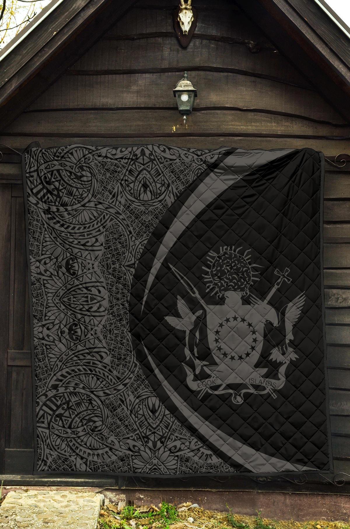 Cook Islands Coat Of Arms Polynesian Premium Quilt - Circle Style - 09 - Polynesian Pride