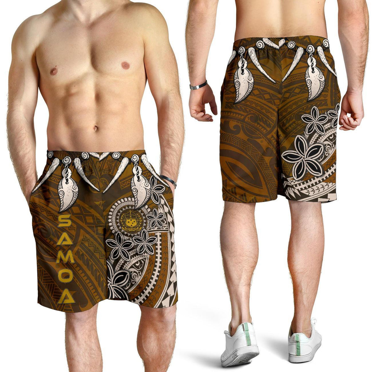 Samoa Men's Shorts - Polynesian Boar Tusk - Polynesian Pride