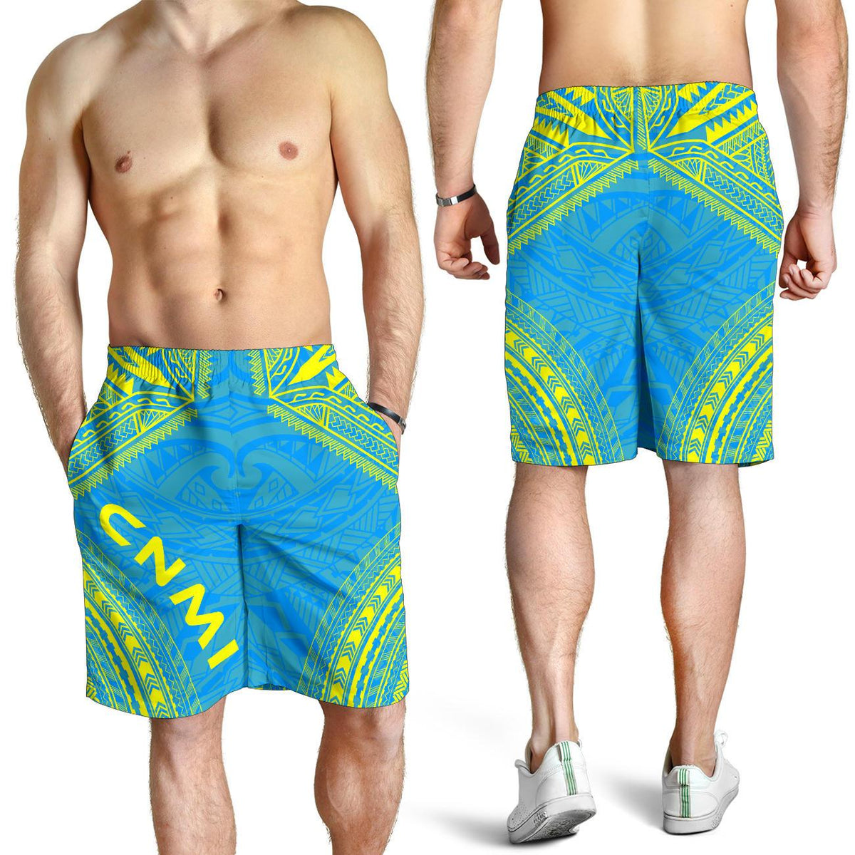 Palau Men's Shorts - Polynesian Chief Flag Version - Polynesian Pride