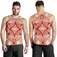 Polynesian Men's Tank Top Red And Yellow White - Polynesian Pride