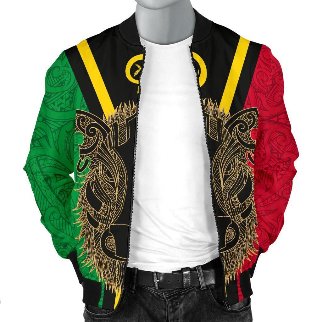 Vanuatu Men's Bomber Jacket Boar - Pig Tusk - Polynesian Pride