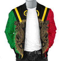 Vanuatu Men's Bomber Jacket Boar - Pig Tusk - Polynesian Pride