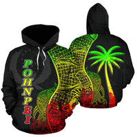 Pohnpei Polynesian Hoodie Coconut Tree Reggae Unisex Reggae - Polynesian Pride
