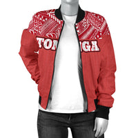 Tonga Women's Bomber Jacket - Polynesian Design - Polynesian Pride