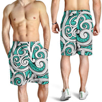 Polynesian Maori Ethnic Ornament Turquoise Men's Short - Polynesian Pride