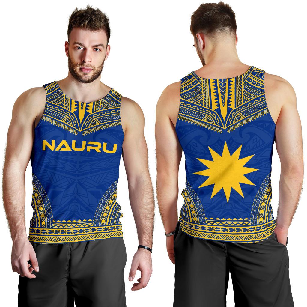 Nauru Men's Tank Top - Polynesian Chief Flag Version - Polynesian Pride