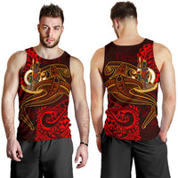 Vanuatu Polynesian Men's Tank Top - Red Shark Polynesian Tattoo - Polynesian Pride