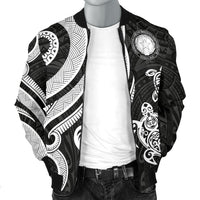 Northern Mariana Men's Bomber Jacket - Tentacle Turtle White - Polynesian Pride