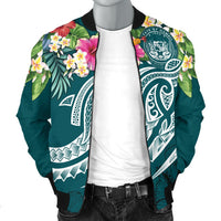 Polynesian Hawaii Men's Bomber Jacket - Summer Plumeria - Polynesian Pride