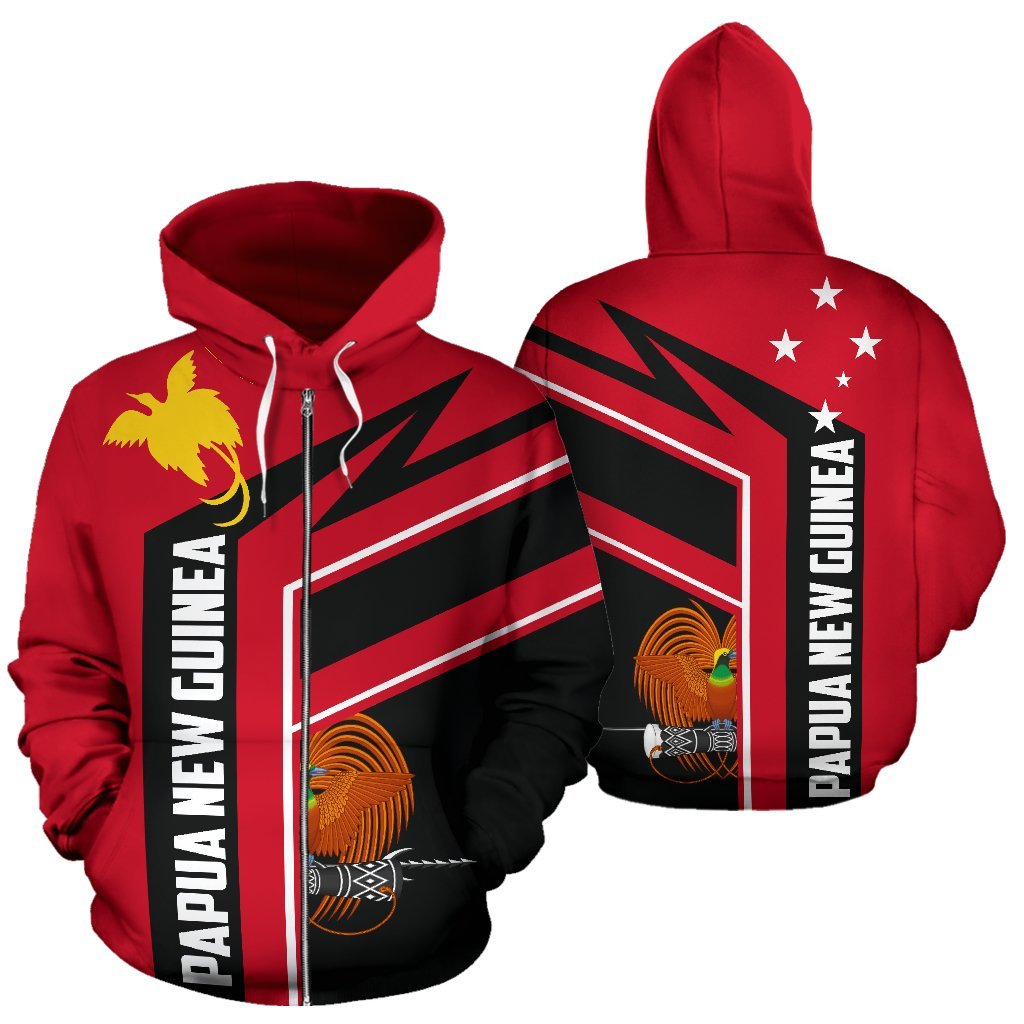 Papua New Guinea Air Zip up Hoodie Papua New Guinea Flag Coat of Arms TH0 Unisex Red - Polynesian Pride