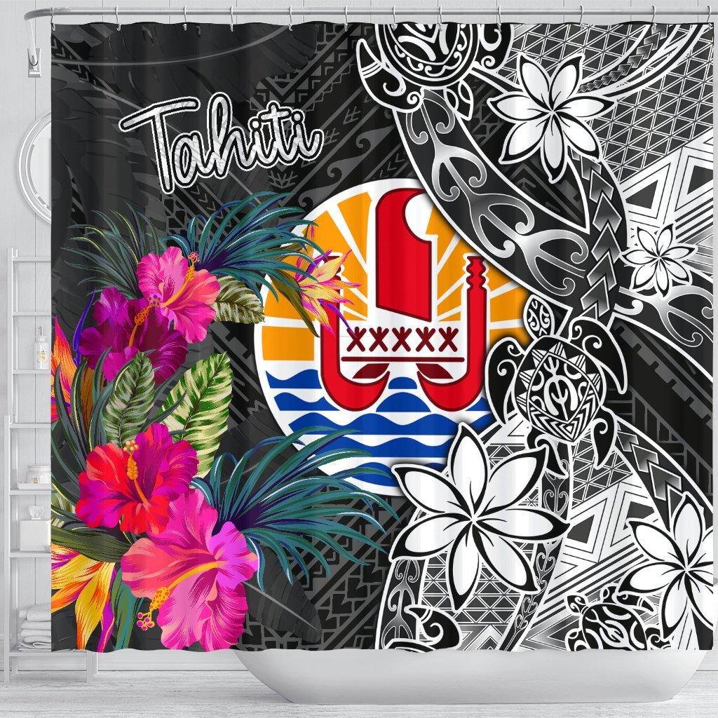 Tahiti Shower Curtain - Turtle Floral - Polynesian Pride